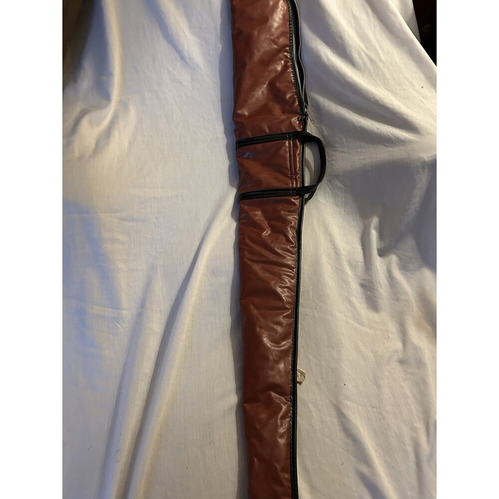Vintage Soft Vinyl Rifle Gun Case 48” Long Shotgun Padded Vinyl- Brown Zip
